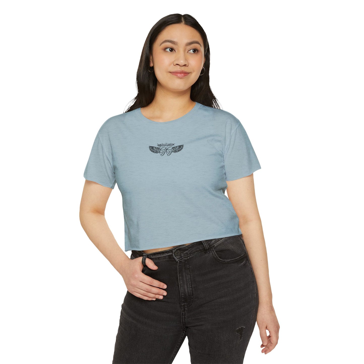 Chalk Cross Cropped Tee