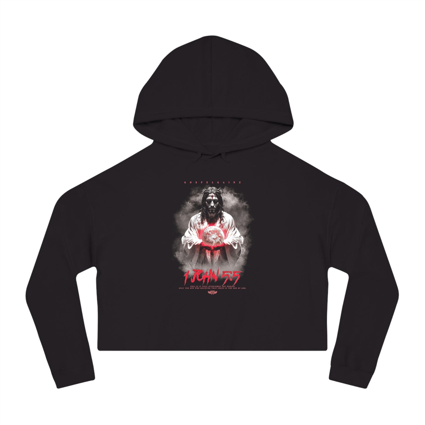 1 John 5:5 Cropped Hoodie