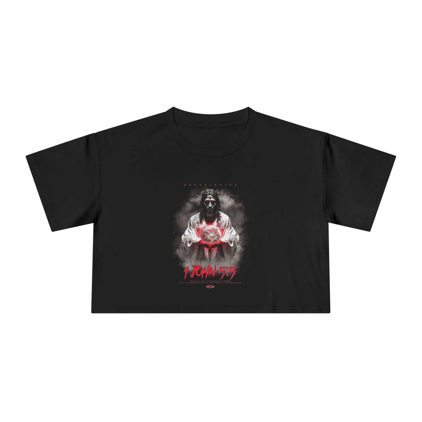 1 John 5:5 Crop Tee