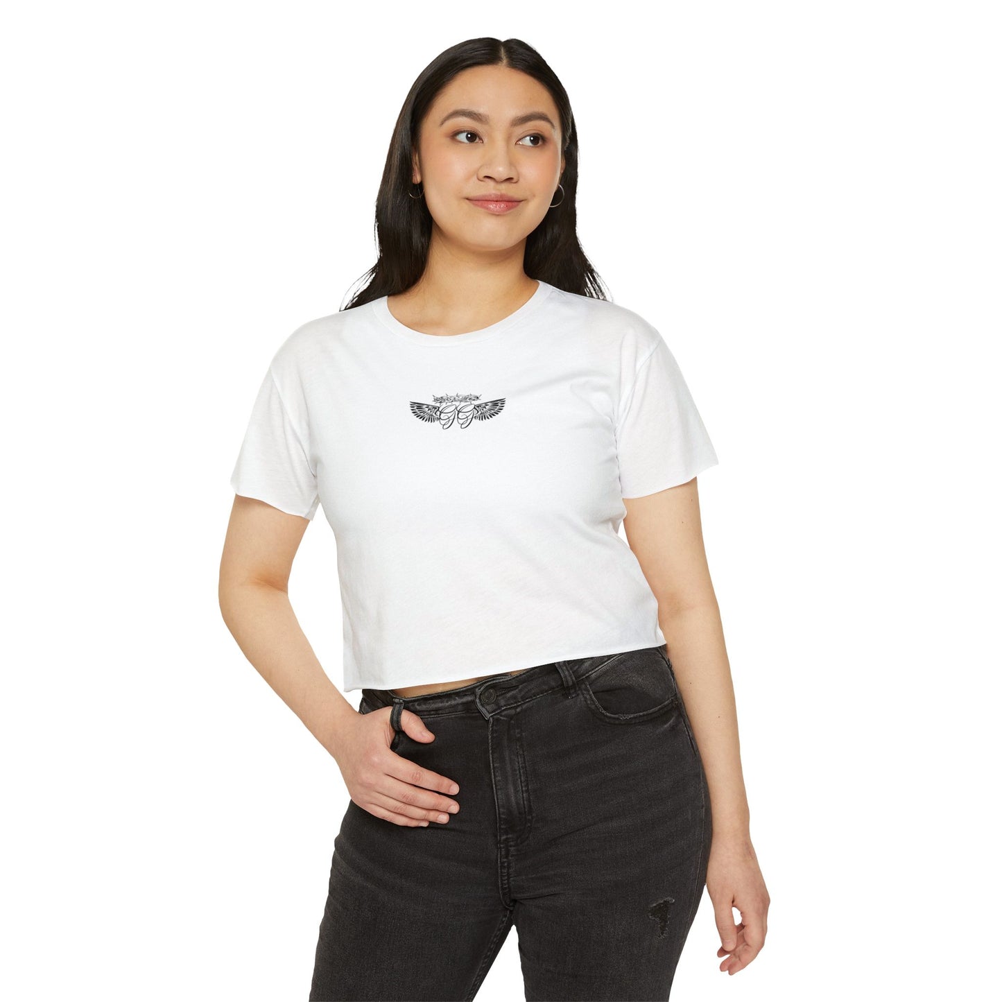 Chalk Cross Cropped Tee