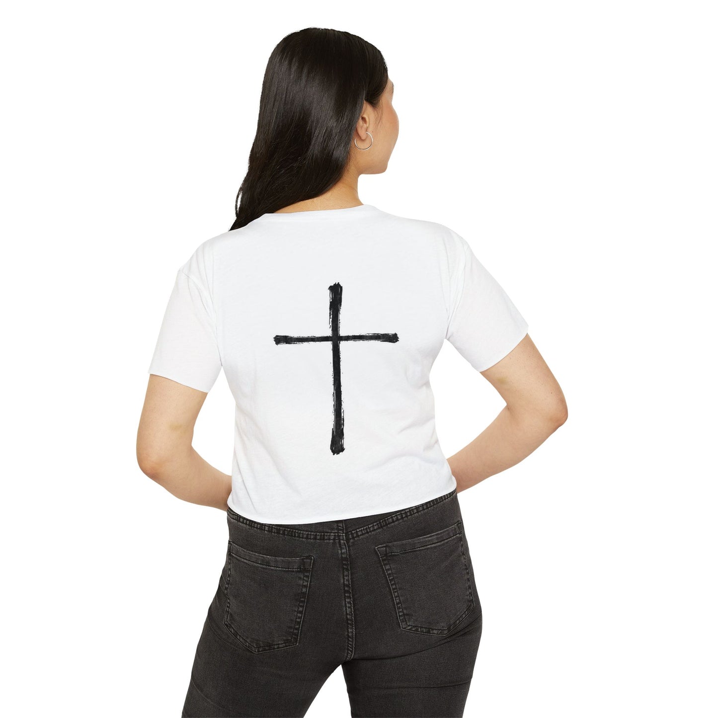 Chalk Cross Cropped Tee