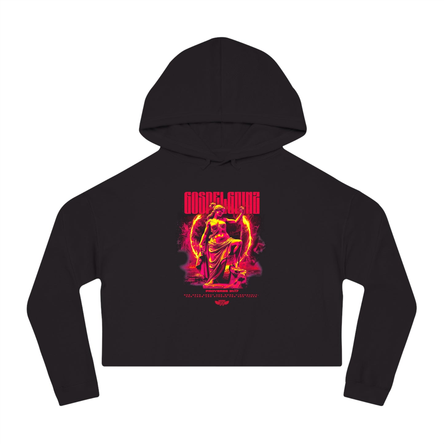 Proverbs 31:17 Cropped Hoodie