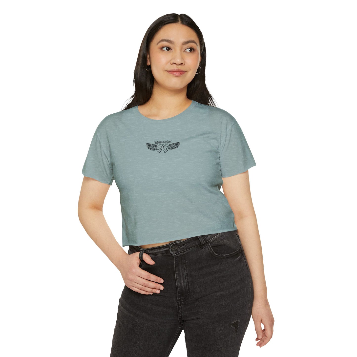 Chalk Cross Cropped Tee