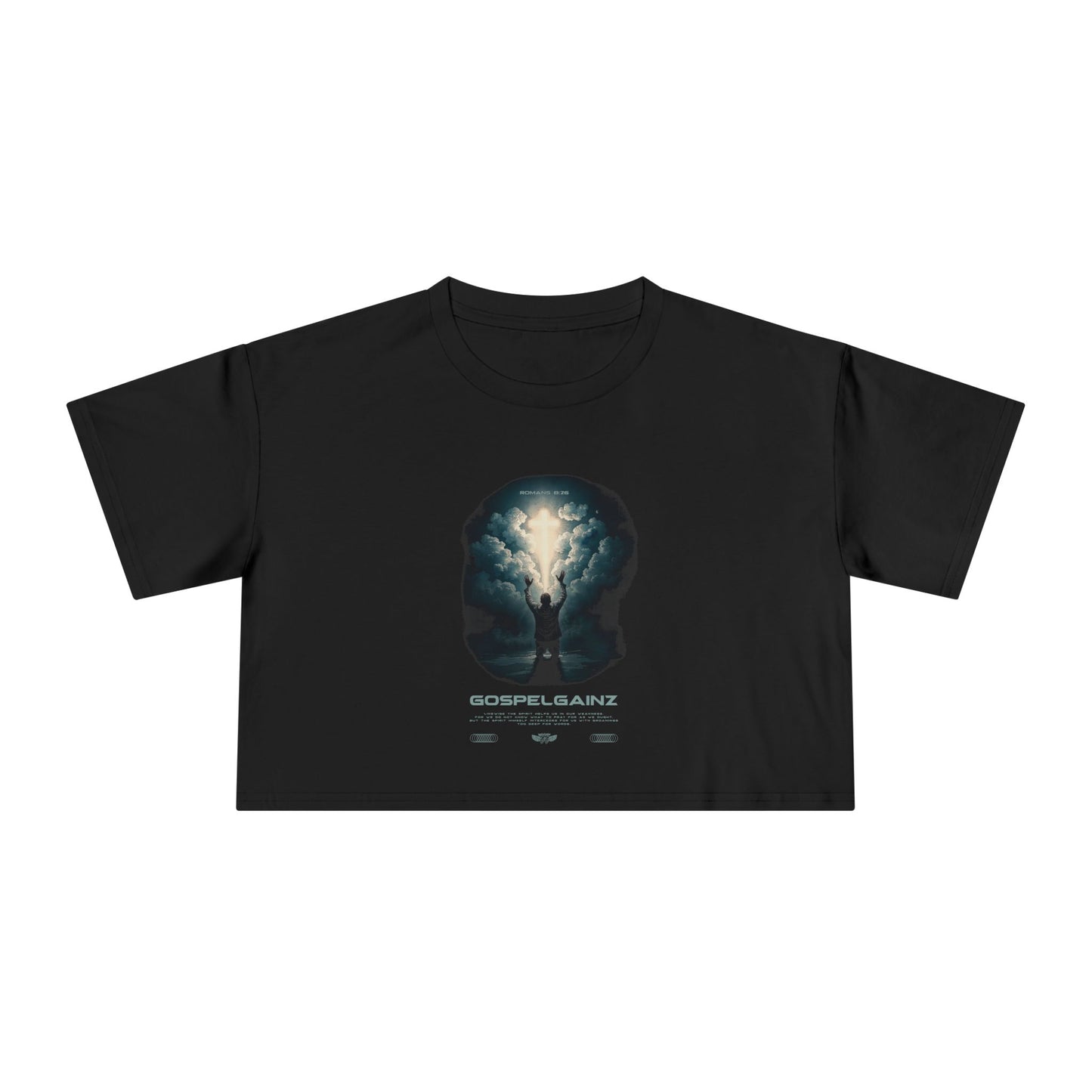 Romans 8:26 Crop Tee